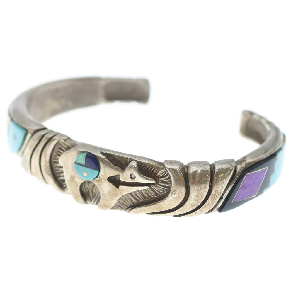 INDIAN JEWELRY(インディアンジュエリー) NAVAJO Johnny Watson ナバホ ジョニーワトソン インレイワーク バングル ブレスレット シルバー