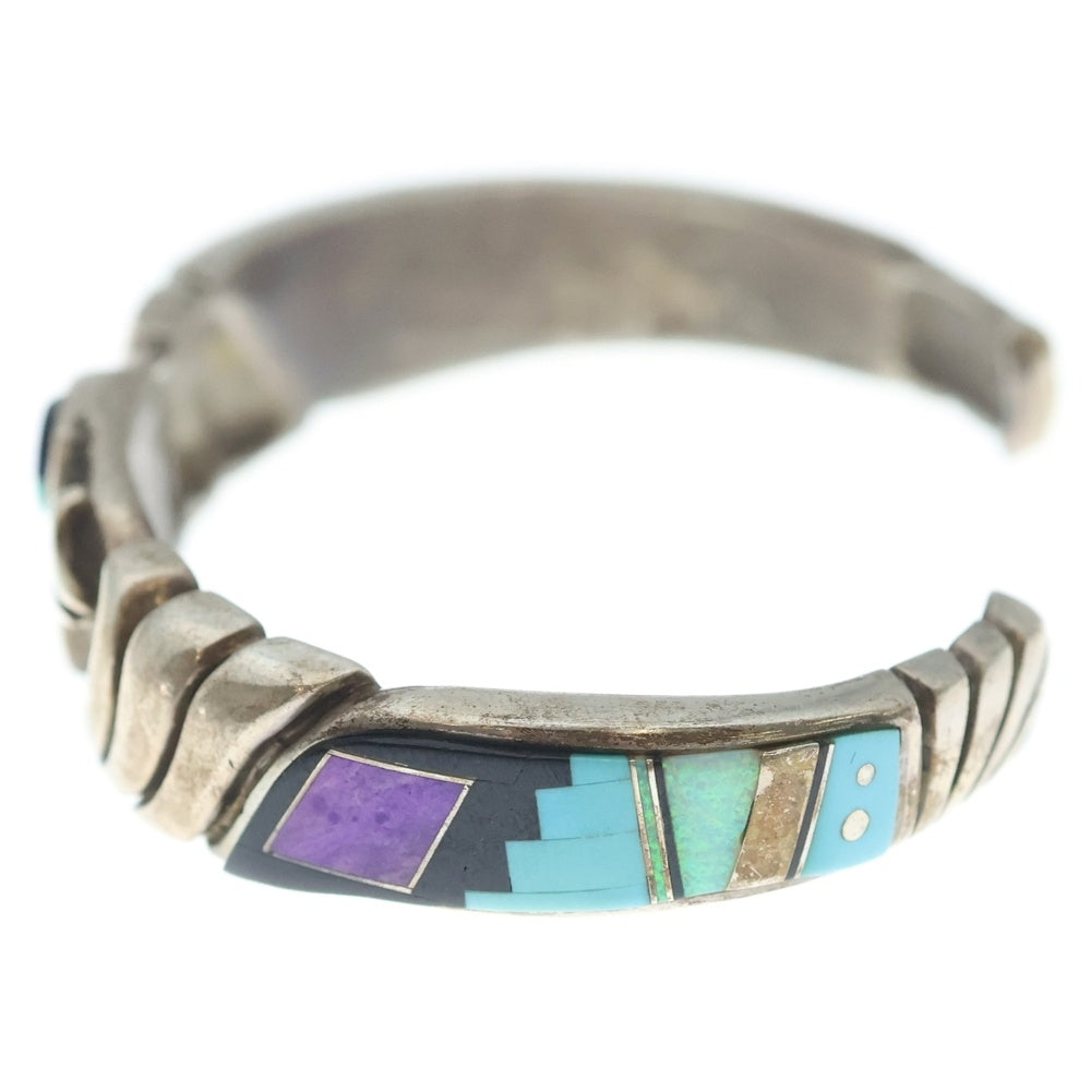 INDIAN JEWELRY(インディアンジュエリー) NAVAJO Johnny Watson ナバホ ジョニーワトソン インレイワーク バングル ブレスレット シルバー