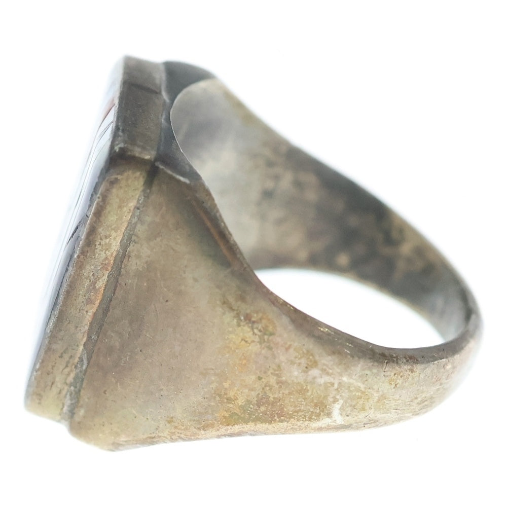 INDIAN JEWELRY(インディアンジュエリー) ZUNI DISHTA ズニ族 ディシタ インレイワーク リング シルバー