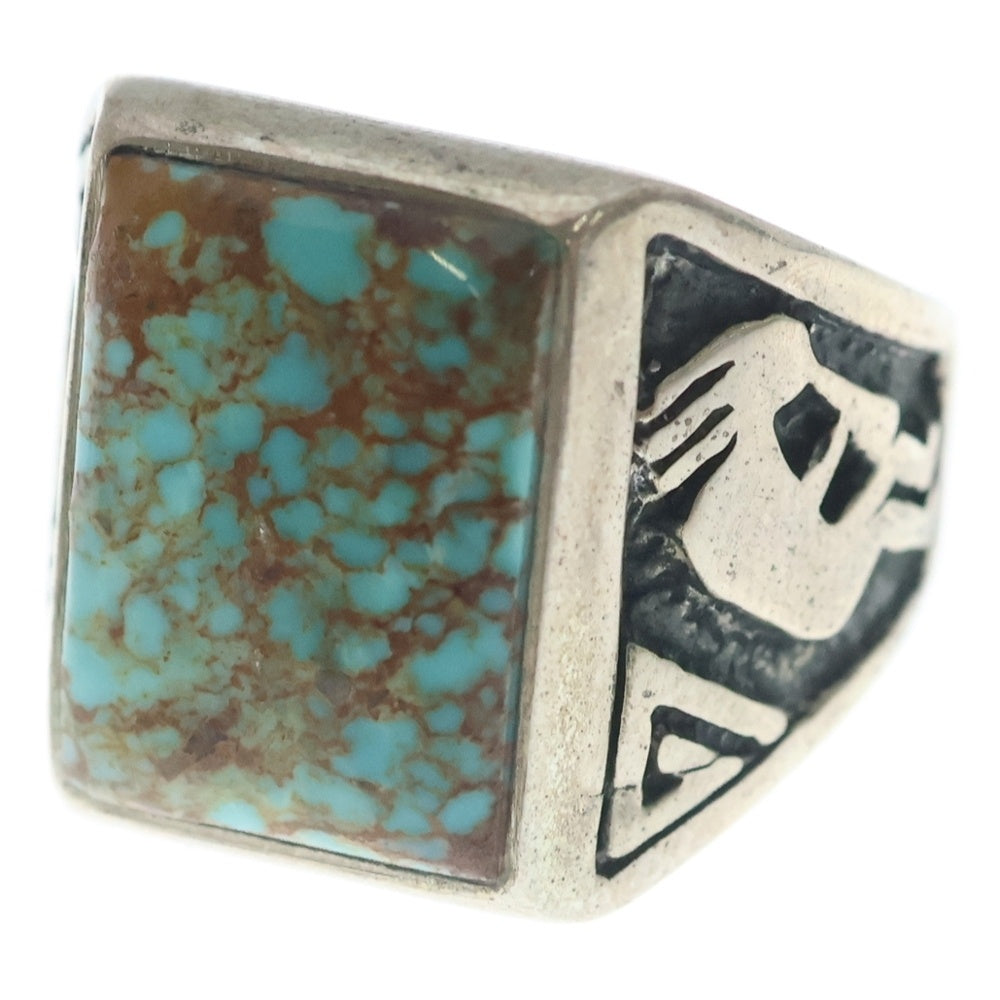 INDIAN JEWELRY(インディアンジュエリー) NAVAJO ナバホ族 スクエアターコイズ USA製 リング シルバー