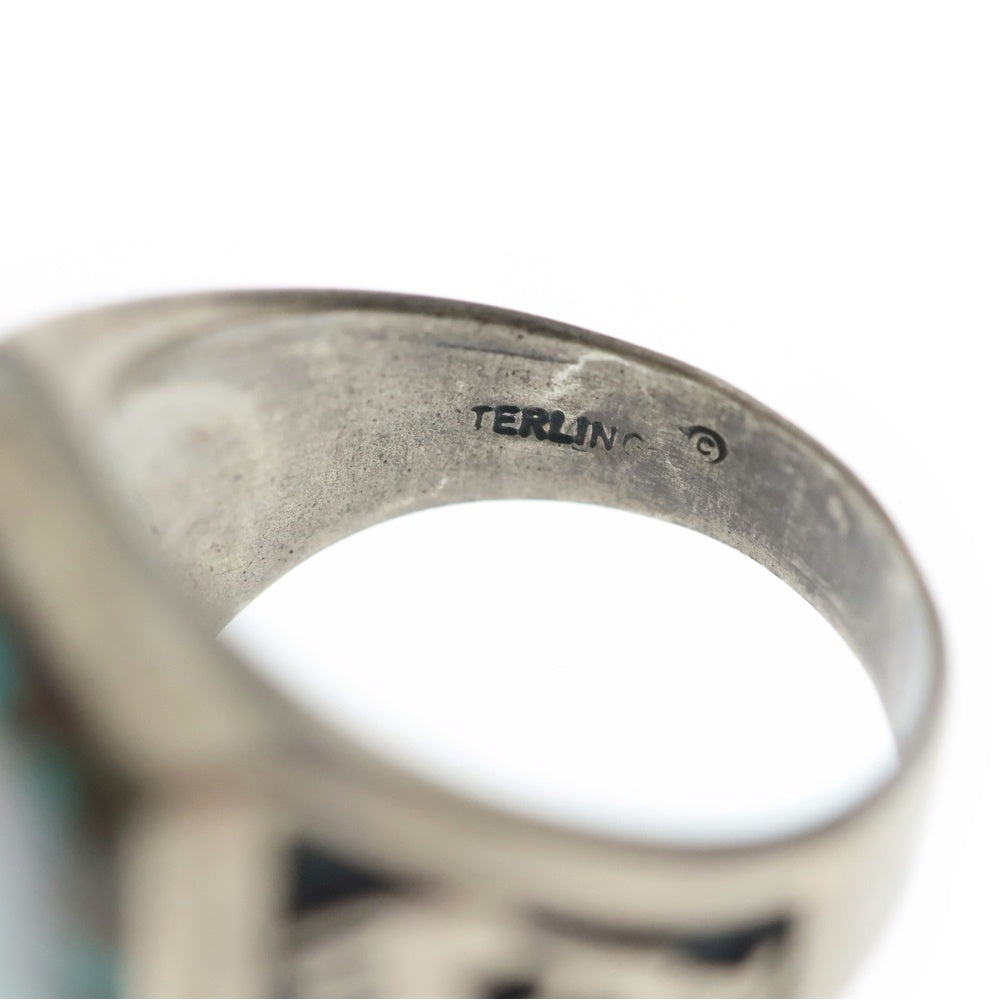 INDIAN JEWELRY(インディアンジュエリー) NAVAJO ナバホ族 スクエアターコイズ USA製 リング シルバー