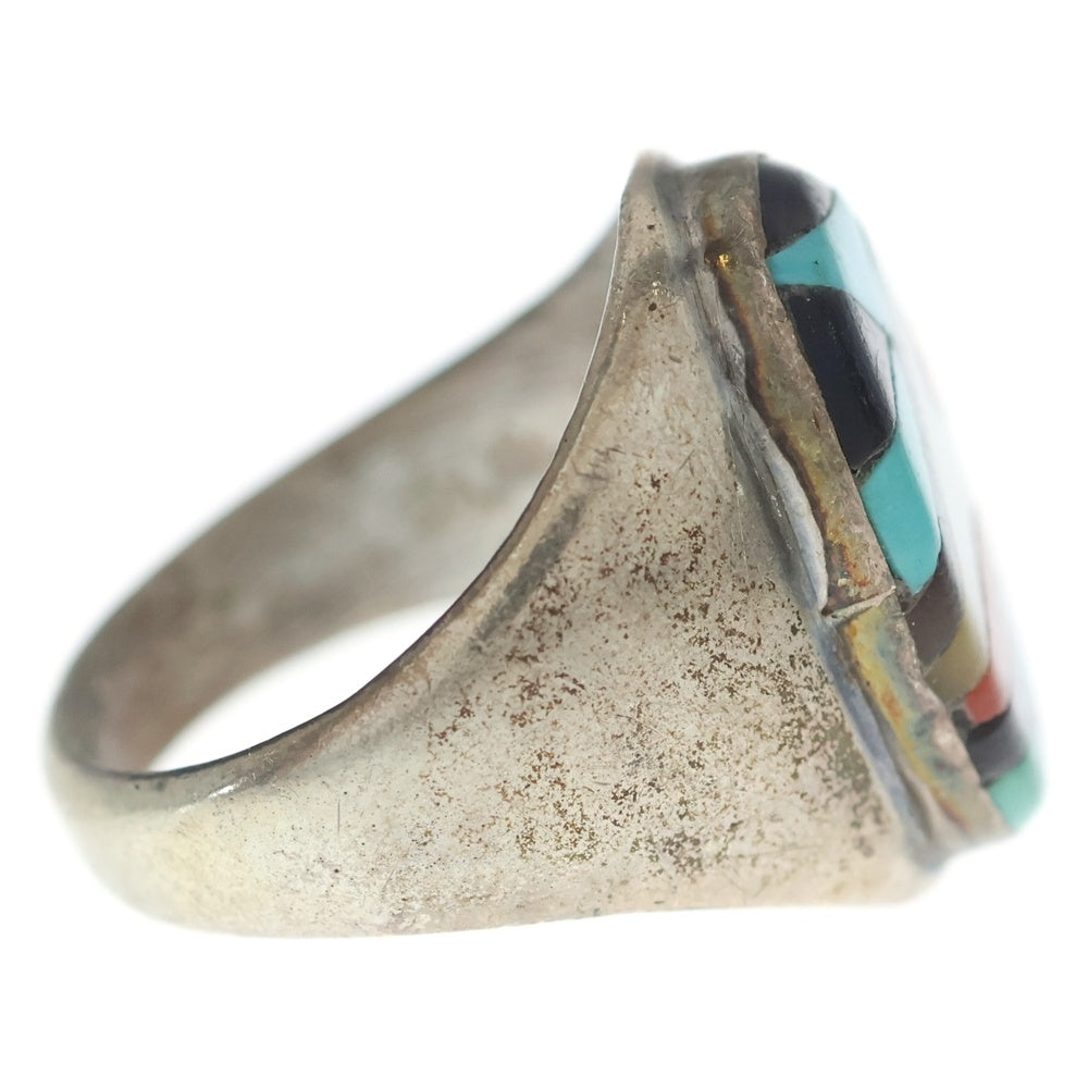 INDIAN JEWELRY(インディアンジュエリー) ZUNI R&GT ズニ族 インレイワーク リング シルバー