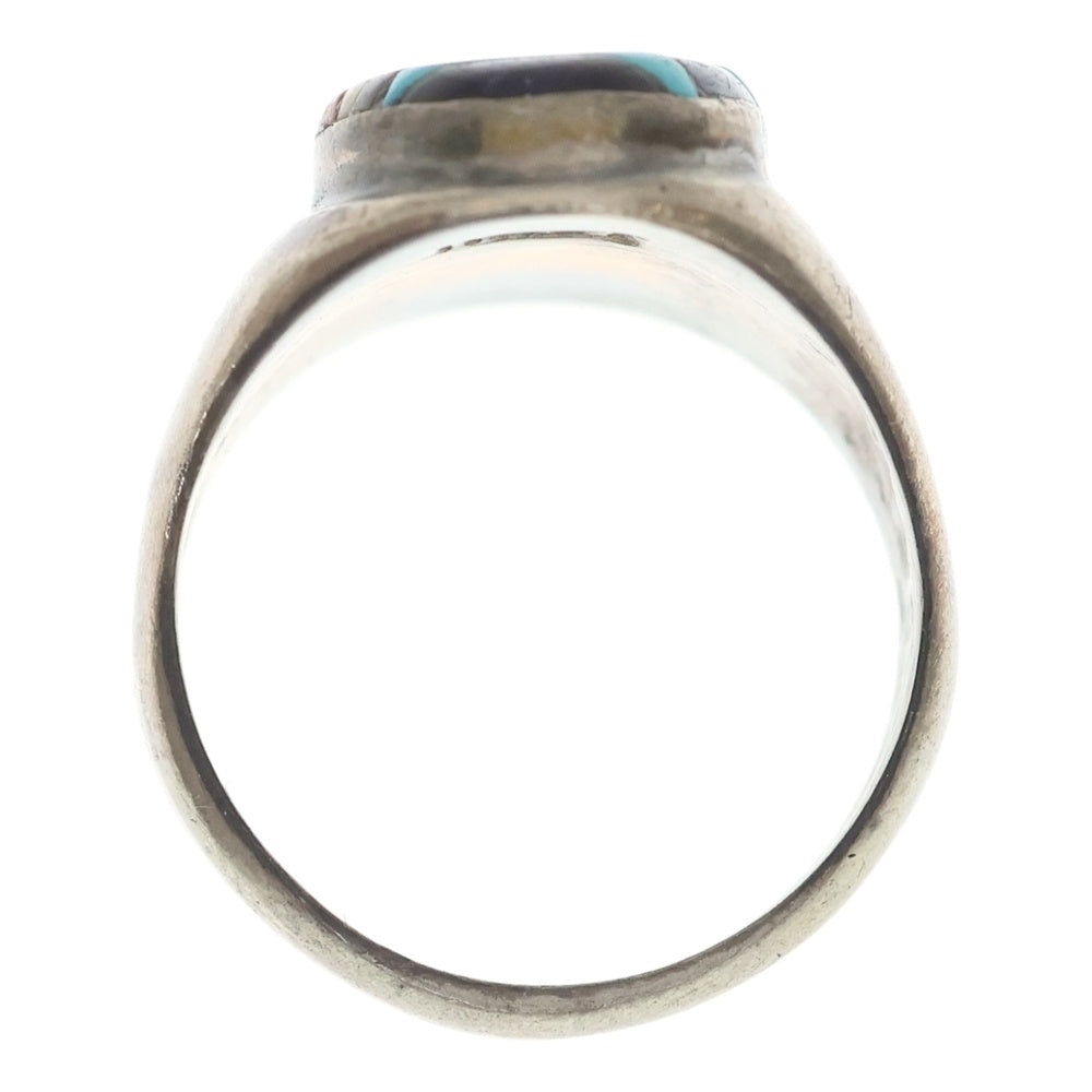 INDIAN JEWELRY(インディアンジュエリー) ZUNI R&GT ズニ族 インレイワーク リング シルバー