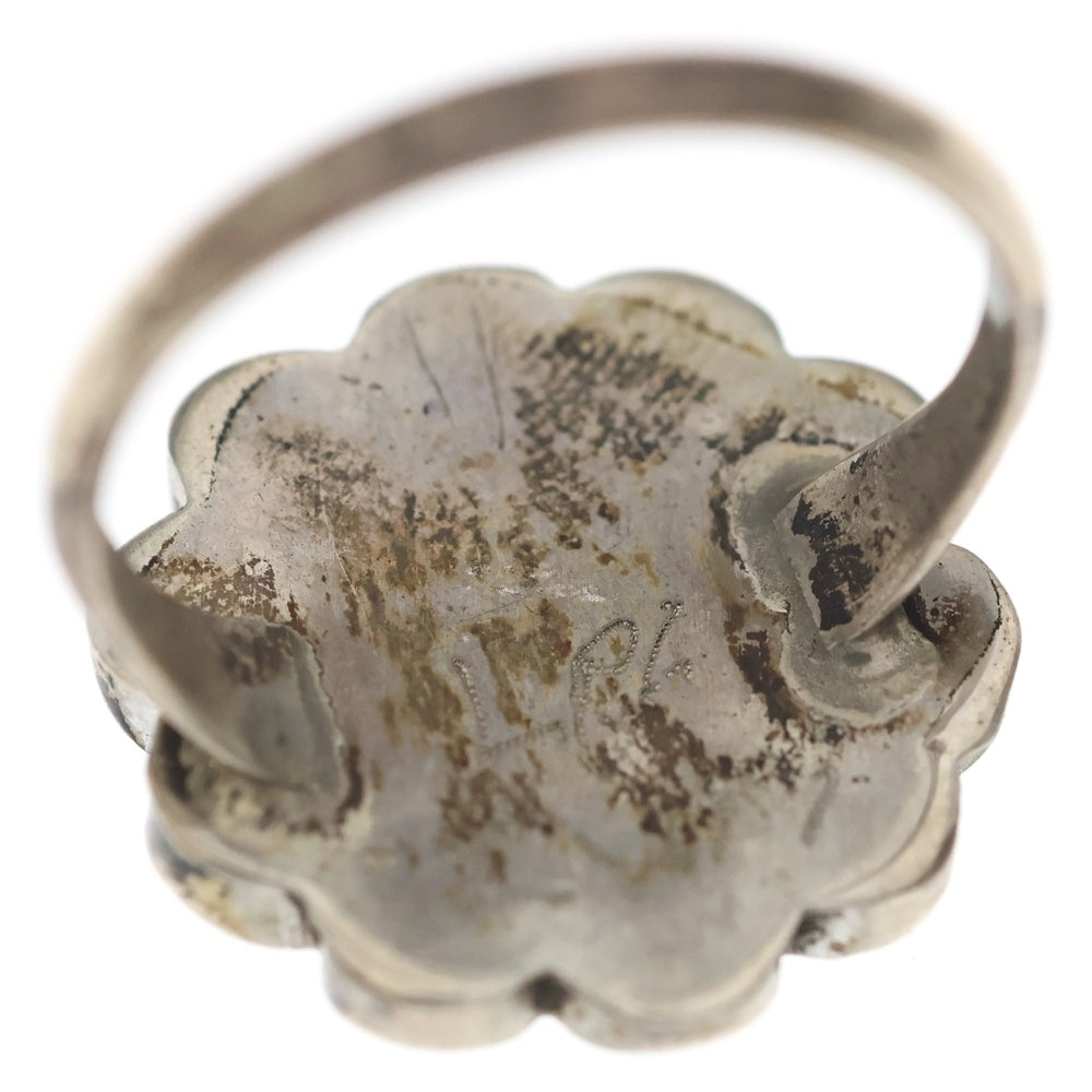 INDIAN JEWELRY(インディアンジュエリー) ZUNI ズニ族 インレイワーク フラワー サンフェイスモチーフ リング シルバー