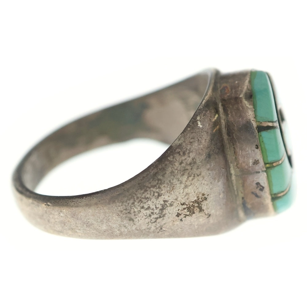 INDIAN JEWELRY(インディアンジュエリー) ZUNI Amy Quandelacy ズニ族 エイミークワンデラシー インレイワーク リング シルバー/ターコイズ