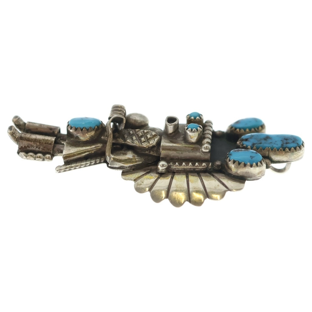 INDIAN JEWELRY(インディアンジュエリー) NAVAJO Doris Small Canyon ナバホ族 ドリススモールキャニオン カチナ ブローチ ペンダントトップ シルバー/ターコイズ