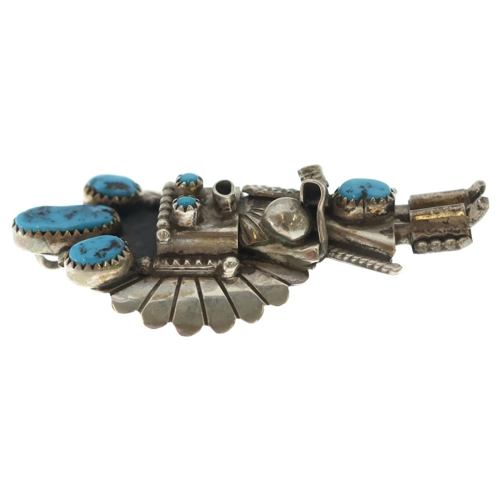 INDIAN JEWELRY(インディアンジュエリー) NAVAJO Doris Small Canyon ナバホ族 ドリススモールキャニオン カチナ ブローチ ペンダントトップ シルバー/ターコイズ