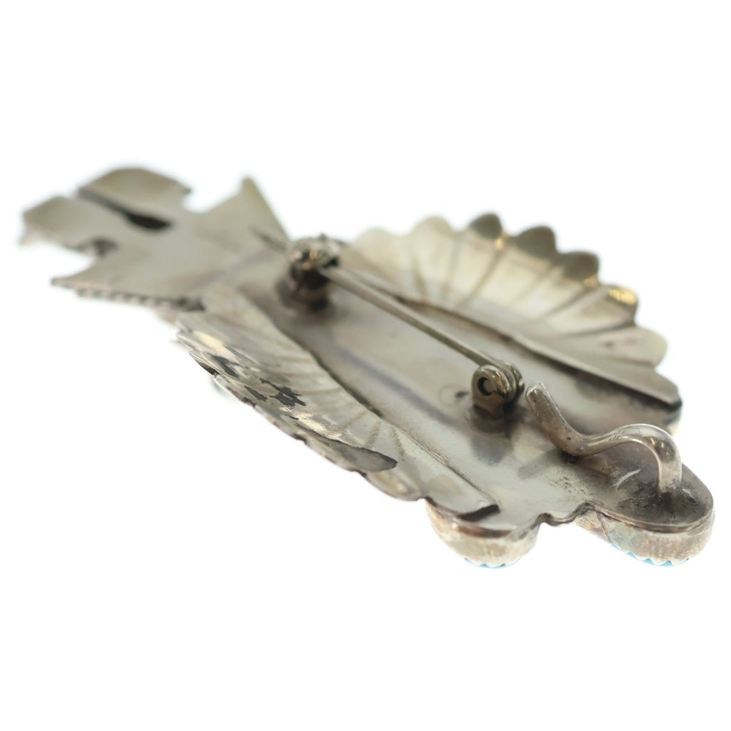 INDIAN JEWELRY(インディアンジュエリー) NAVAJO Doris Small Canyon ナバホ族 ドリススモールキャニオン カチナ ブローチ ペンダントトップ シルバー/ターコイズ