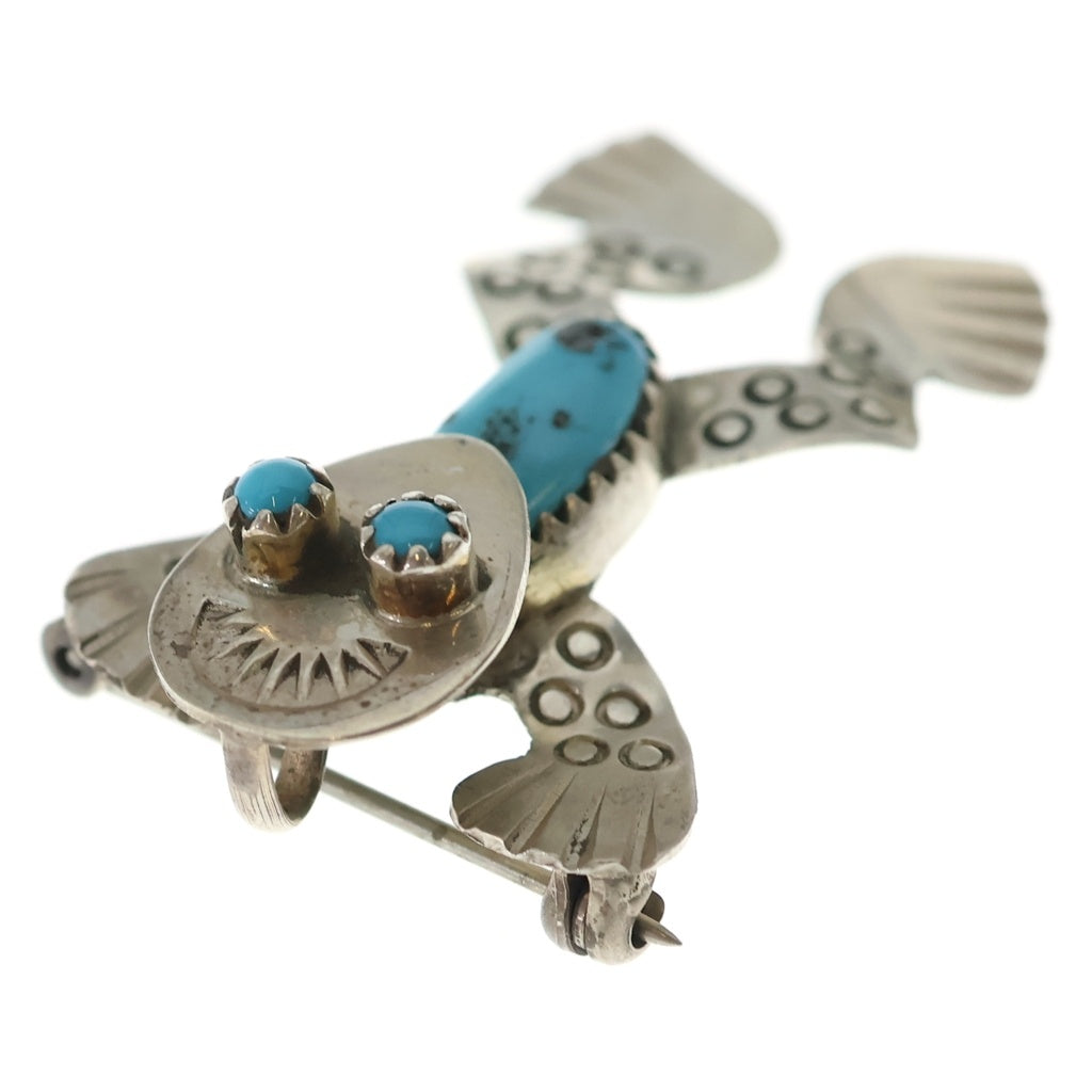 INDIAN JEWELRY(インディアンジュエリー) NAVAJO Doris Small Canyon ナバホ族 ドリススモールキャニオン カエル ブローチ ペンダントトップ シルバー/ターコイズ