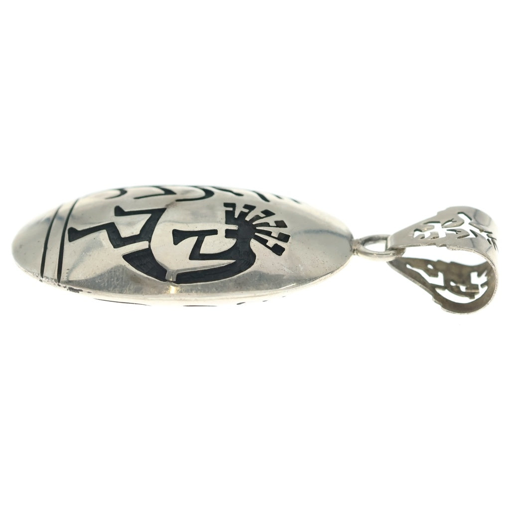 INDIAN JEWELRY(インディアンジュエリー) HOPI ホピ族 ココペリモチーフ オーバーレイ ペンダントトップ シルバー