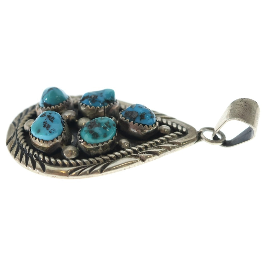INDIAN JEWELRY(インディアンジュエリー) NAVAJO B.Johnson ナバホ族 ボビージョンソン ネックレストップ シルバー/ターコイズ