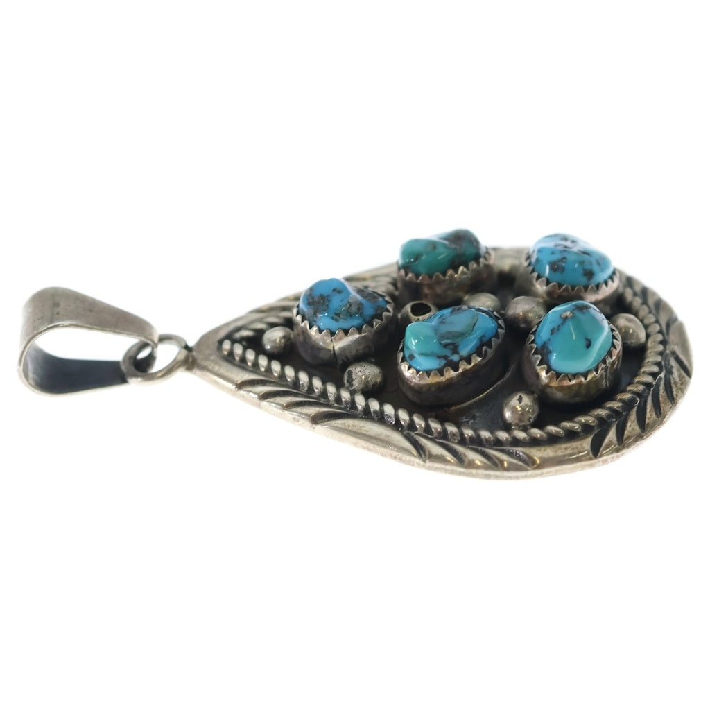 INDIAN JEWELRY(インディアンジュエリー) NAVAJO B.Johnson ナバホ族 ボビージョンソン ネックレストップ シルバー/ターコイズ