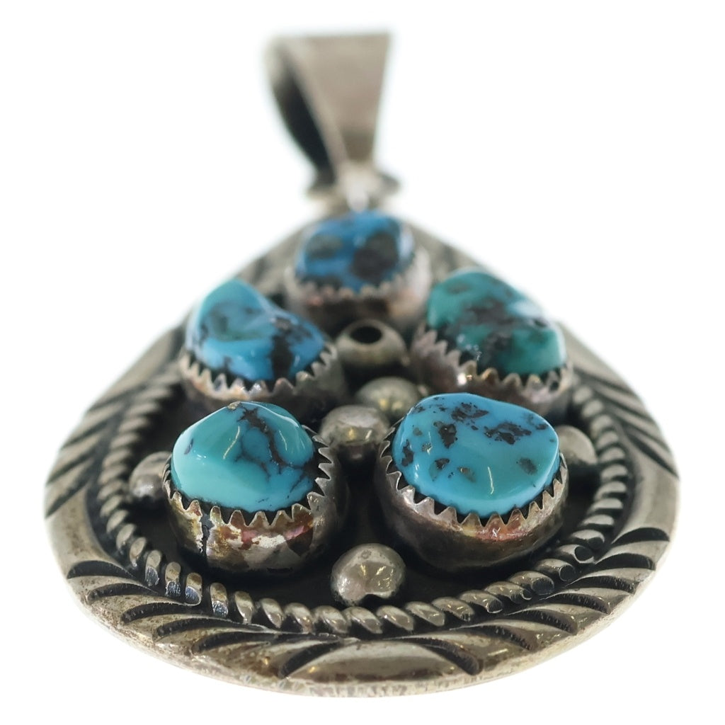 INDIAN JEWELRY(インディアンジュエリー) NAVAJO B.Johnson ナバホ族 ボビージョンソン ネックレストップ シルバー/ターコイズ