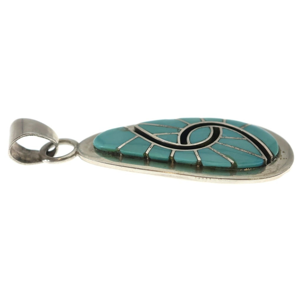 INDIAN JEWELRY(インディアンジュエリー) ZUNI Amy Quandelacy ズニ族 エイミークワンデラシー インレイワーク ペンダントトップ シルバー/ターコイズ
