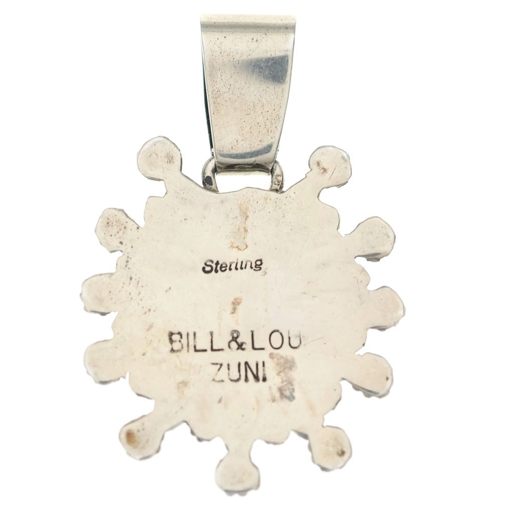 INDIAN JEWELRY(インディアンジュエリー) ZUNI BILL&LOU ズニ族 ビルアンドロウ クラスター ペンダントトップ シルバー/ターコイズ