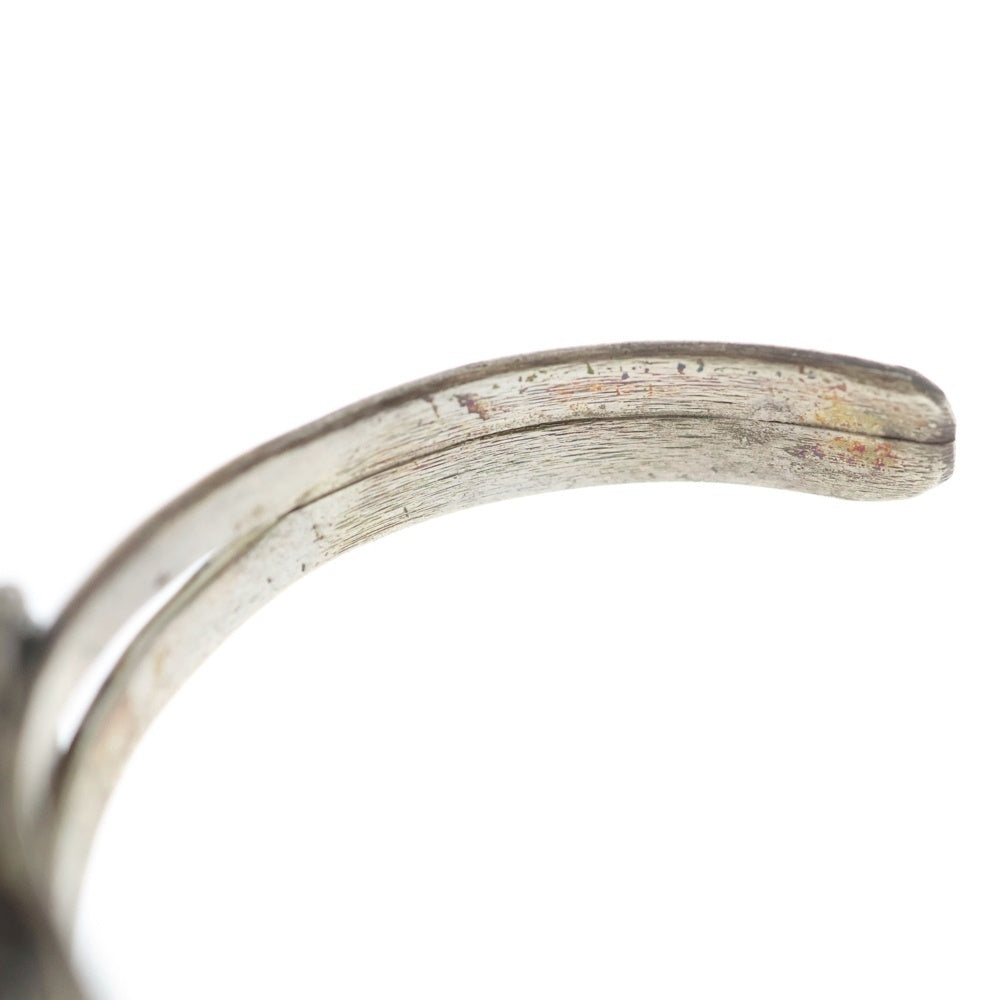 INDIAN JEWELRY(インディアンジュエリー) ZUNI Robert Eustace ズニ族 ロバートエスタース フラワーモチーフ ターコイズクラスター バングル ブレスレット シルバー/ターコイズ