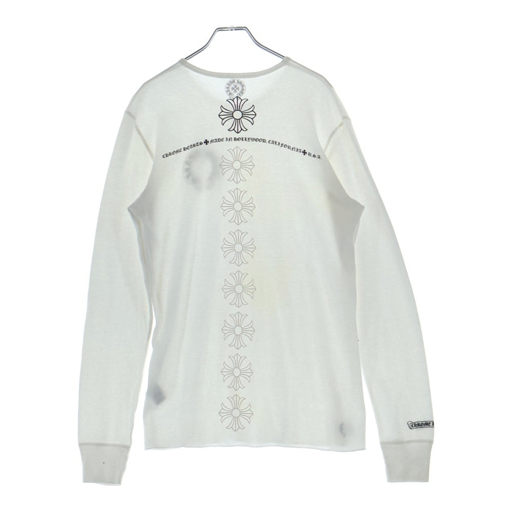 CHROME HEARTS(クロムハーツ) ホースシュープリント サーマル長袖Tシャツ カットソー クルーネックTシャツ ホワイト