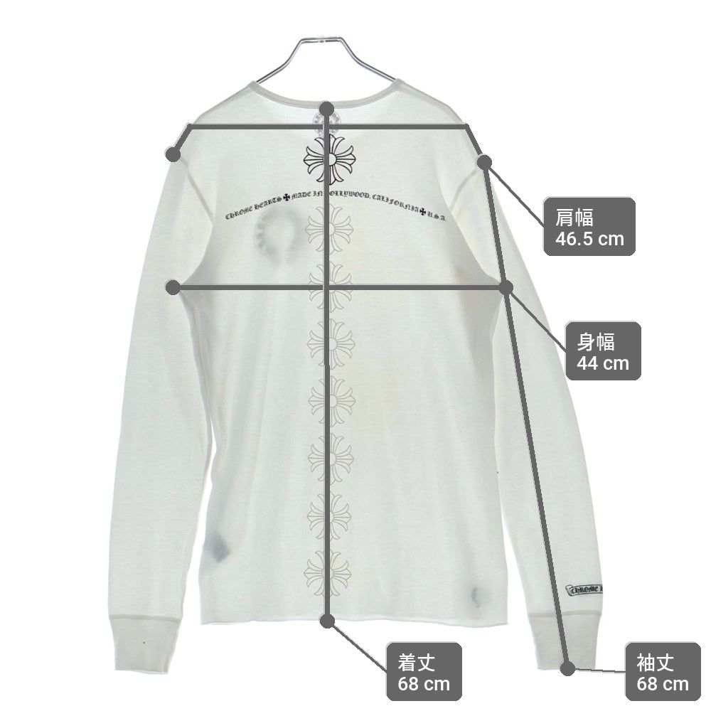 CHROME HEARTS(クロムハーツ) ホースシュープリント サーマル長袖Tシャツ カットソー クルーネックTシャツ ホワイト