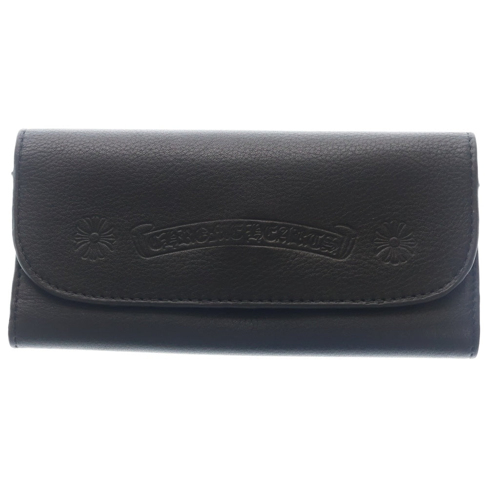 CHROME HEARTS(クロムハーツ) スクロールラベル CHプラス レザー アイウェアケース 眼鏡ケース ブラック
