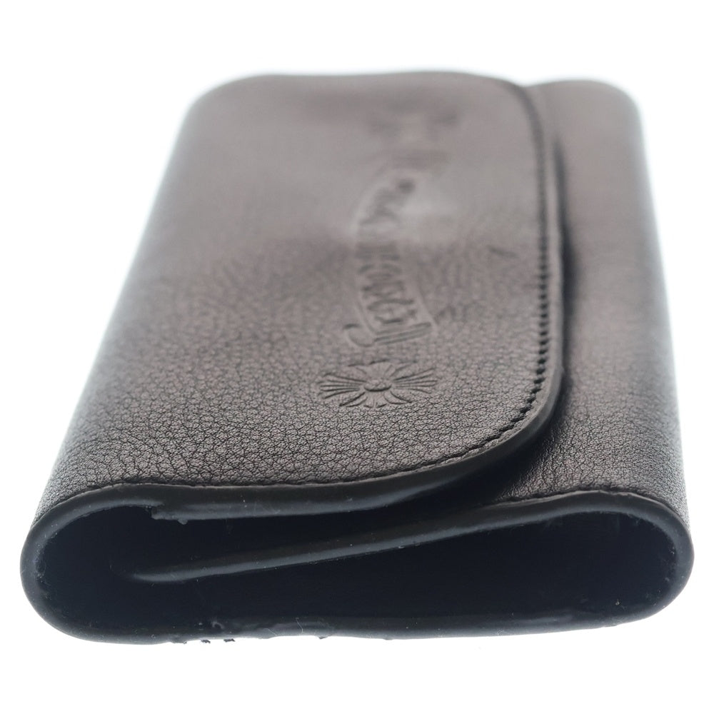 CHROME HEARTS(クロムハーツ) スクロールラベル CHプラス レザー アイウェアケース 眼鏡ケース ブラック