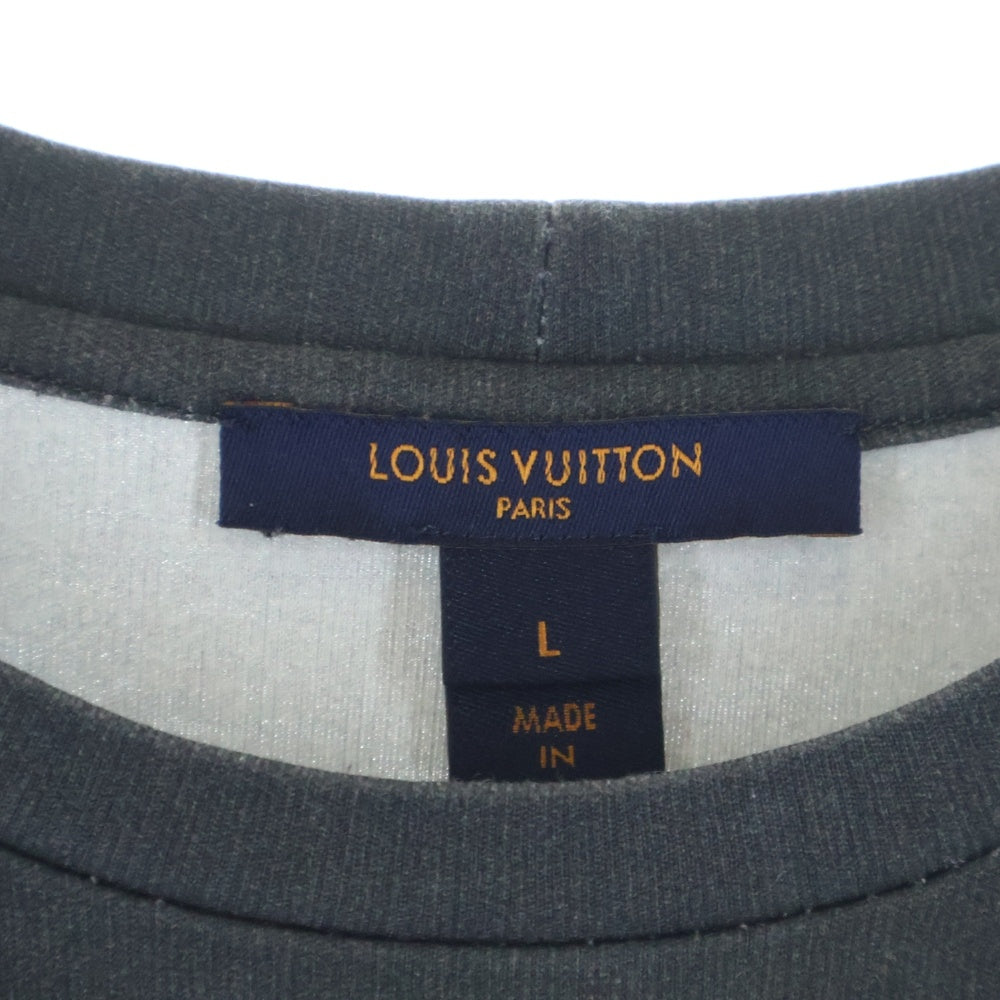 LOUIS VUITTON(ルイヴィトン) トランクプリント クルーネック コットン 半袖Tシャツ カットソー グレー RW182B IRB FFTS79