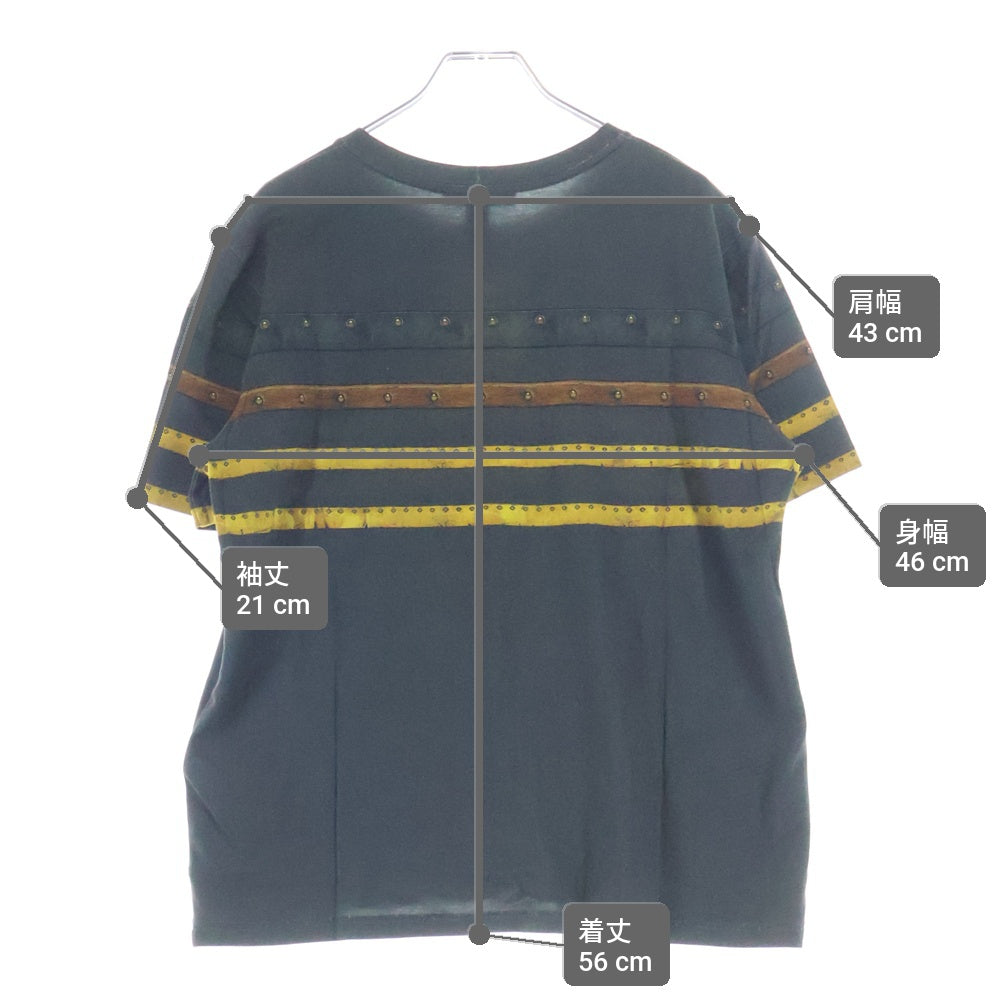 LOUIS VUITTON(ルイヴィトン) トランクプリント クルーネック コットン 半袖Tシャツ カットソー グレー RW182B IRB FFTS79
