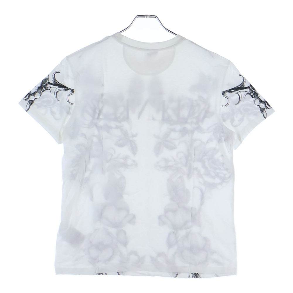 VALENTINO(ヴァレンティノ) フロントロゴ フラワーデザイン 半袖Tシャツ カットソー ホワイト WV3MG10V7LL
