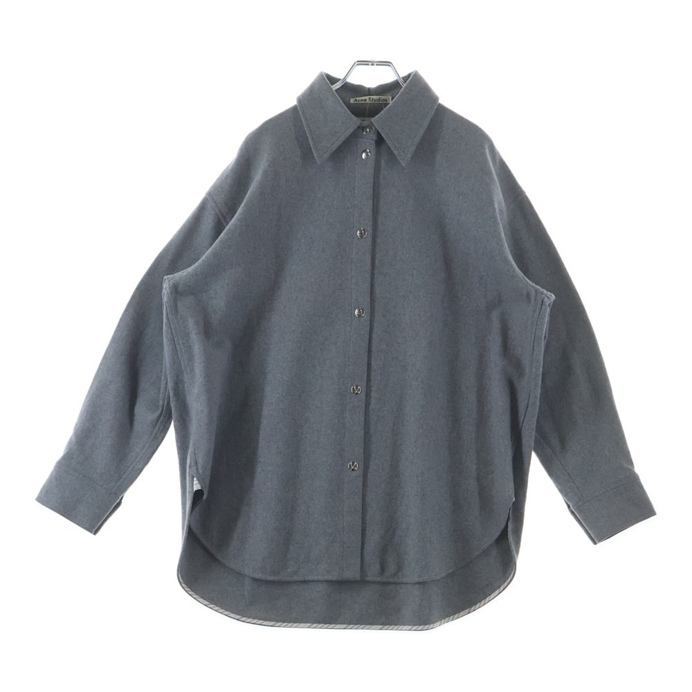 Acne Studios(アクネ ストゥディオズ) Flannel Overshirt フロントボタン フランネル オーバー長袖シャツ グレー FN-WN-BLOU000173