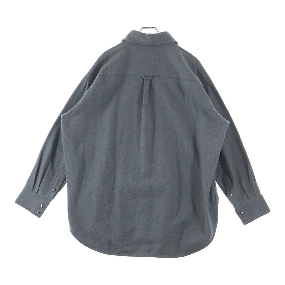 Acne Studios(アクネ ストゥディオズ) Flannel Overshirt フロントボタン フランネル オーバー長袖シャツ グレー FN-WN-BLOU000173