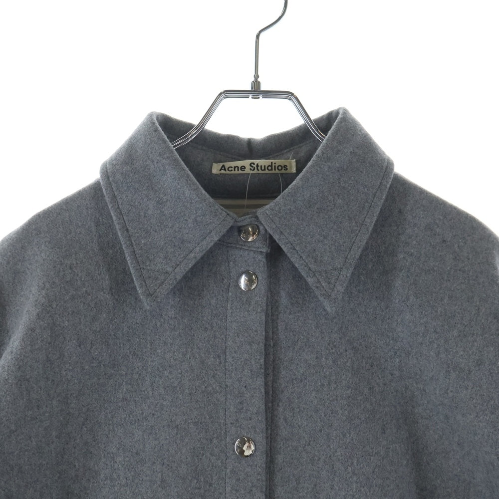 Acne Studios(アクネ ストゥディオズ) Flannel Overshirt フロントボタン フランネル オーバー長袖シャツ グレー FN-WN-BLOU000173