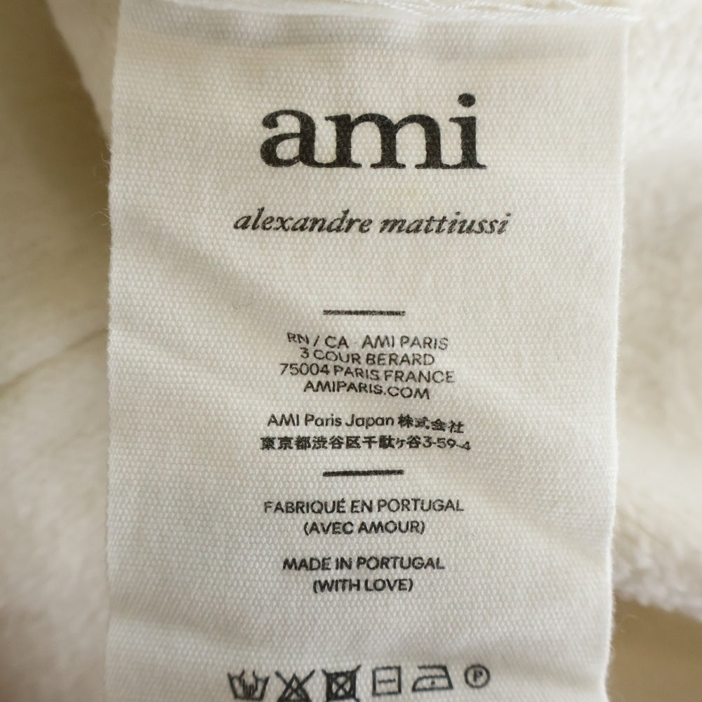 AMI Alexandre Mattiussi(アミアレクサンドルマテュッシ) 21AW フロント ハートロゴ プルオーバーニット セーター ホワイト H21K009.018