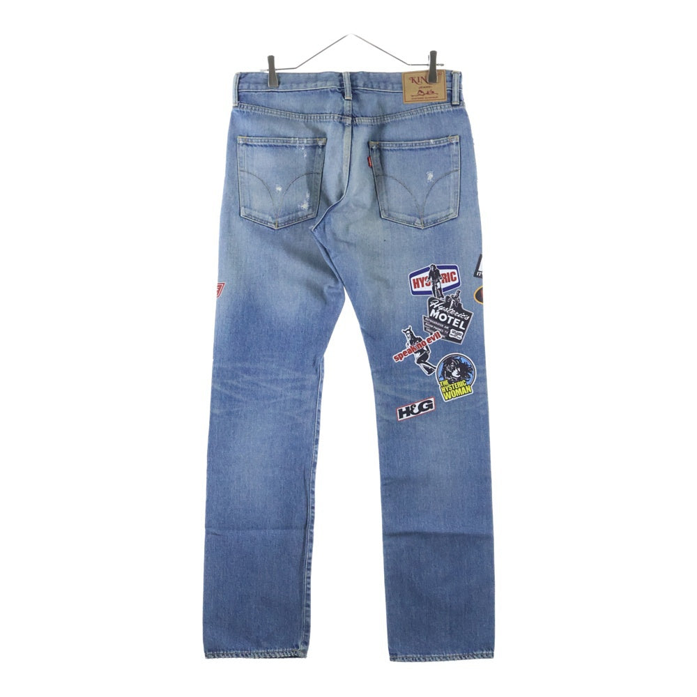 HYSTERIC GLAMOUR(ヒステリックグラマー) GIRL PRINT DENIM ジップフライ ガールプリント ストレートデニムパンツ インディゴ 02223AP17