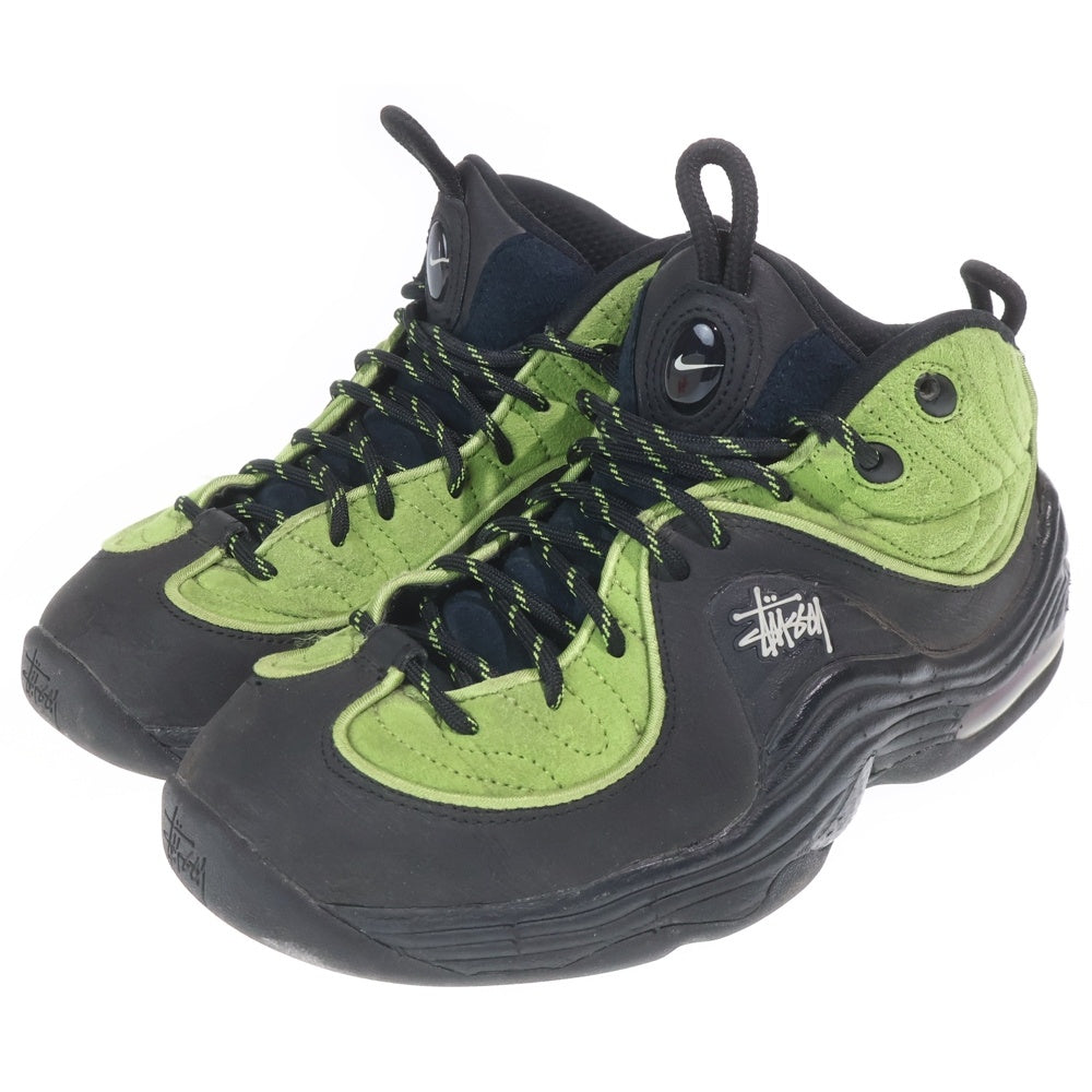 NIKE(ナイキ) ×STUSSY AIR PENNY 2 ステューシー エアペニー2 ミドルカットスニーカー ブラック/グリーン US7.5/25.5cm DX6933-300