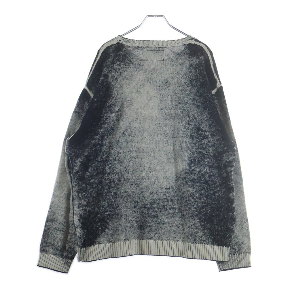 NEIGHBORHOOD(ネイバーフッド) 26SS PIGMENT BLEED CREWNECK SWEATER ピグメント クルーネック コットン 長袖ニットセーター ホワイト/ブラック 26113NH-KNM02