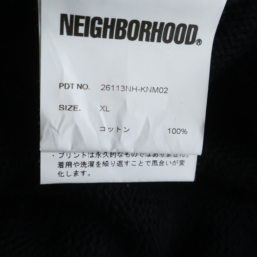 NEIGHBORHOOD(ネイバーフッド) 26SS PIGMENT BLEED CREWNECK SWEATER ピグメント クルーネック コットン 長袖ニットセーター ホワイト/ブラック 26113NH-KNM02