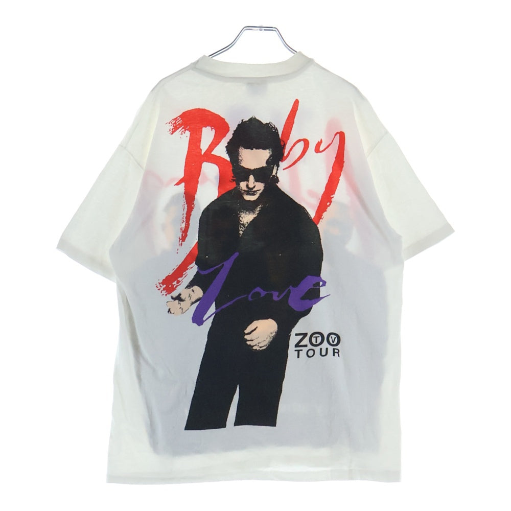 VINTAGE(ヴィンテージ) 90S U2 ZOO TV TOUR ヴィンテージ ユーツー ツアー 両面プリント クルーネック半袖Tシャツ カットソー ホワイト