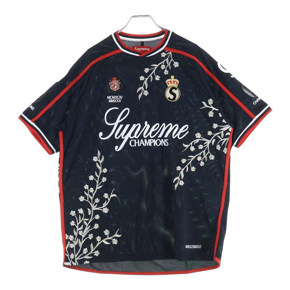 SUPREME(シュプリーム) 25AW Floral Soccer Jersey フローラル サッカー ジャージ 半袖 メッシュ ゲームシャツ ブラック