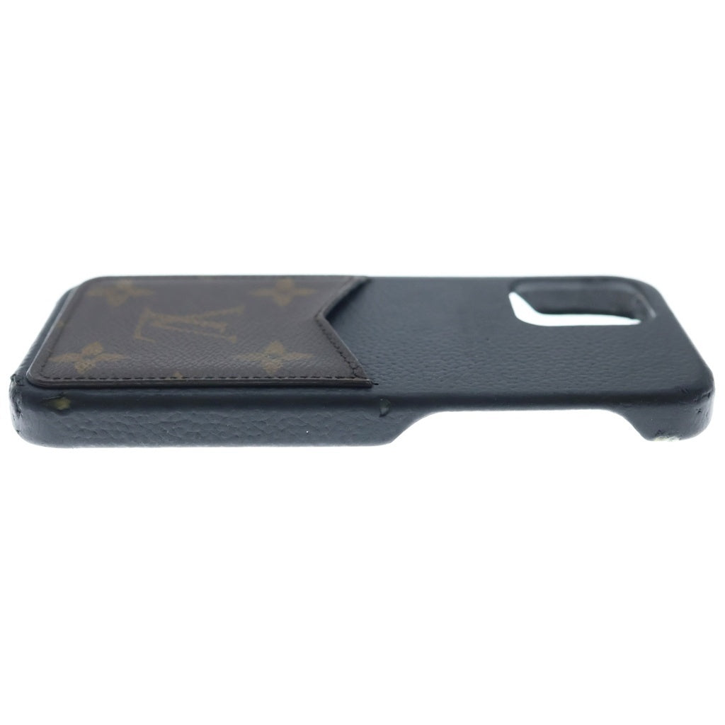 NO BRAND(ノーブランド) iPhone 12/12Pro モノグラム バンパー レザー スマホケース カバー ブラック/ブラウン M80082 BC2221