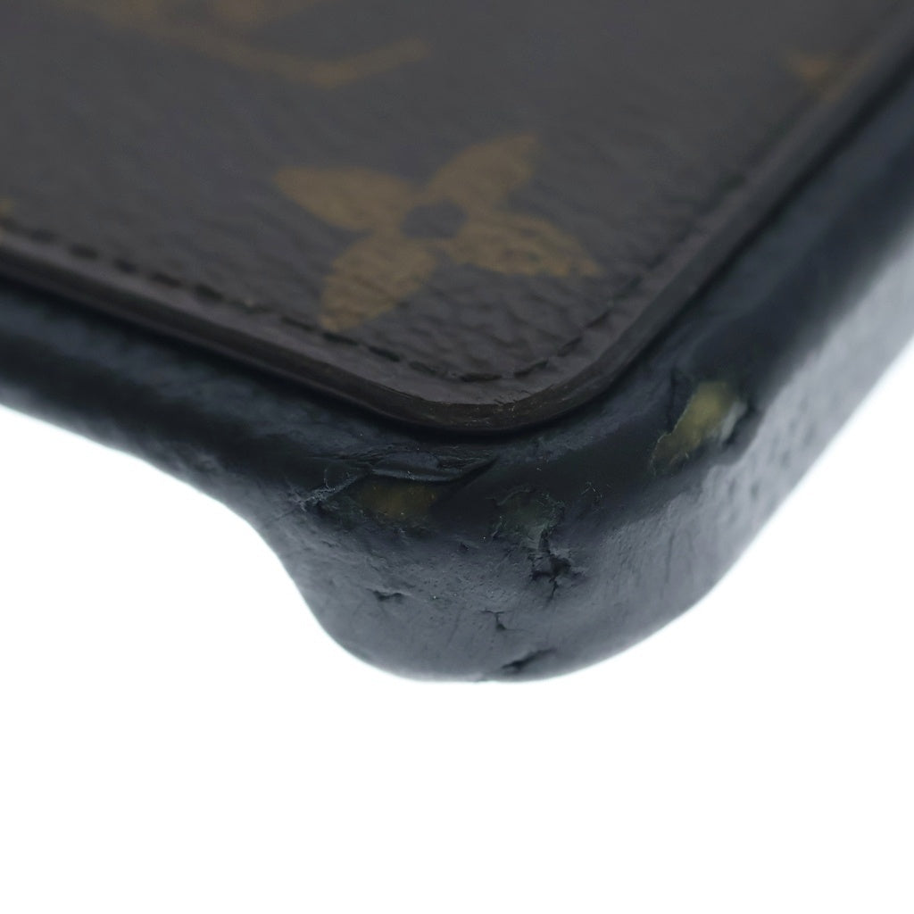 NO BRAND(ノーブランド) iPhone 12/12Pro モノグラム バンパー レザー スマホケース カバー ブラック/ブラウン M80082 BC2221