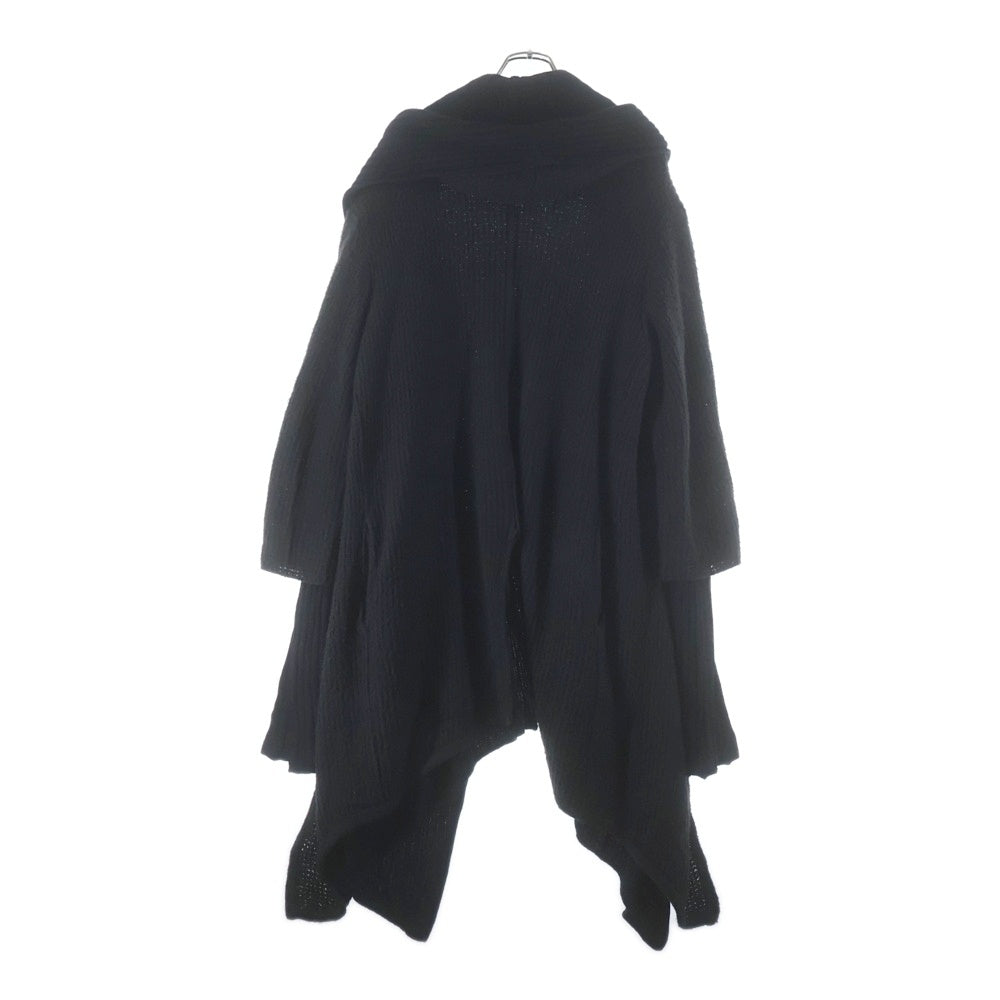 individual sentiments(インディヴィジュアルセンチメンツ) 11AW ニット切替 ドッキング レイヤード ロングコート ブラック