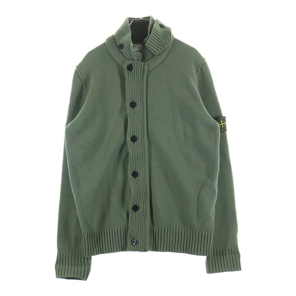 STONE ISLAND(ストーンアイランド) ロゴワッペン付き ウール ニットカーディガン グリーン 671550LA3