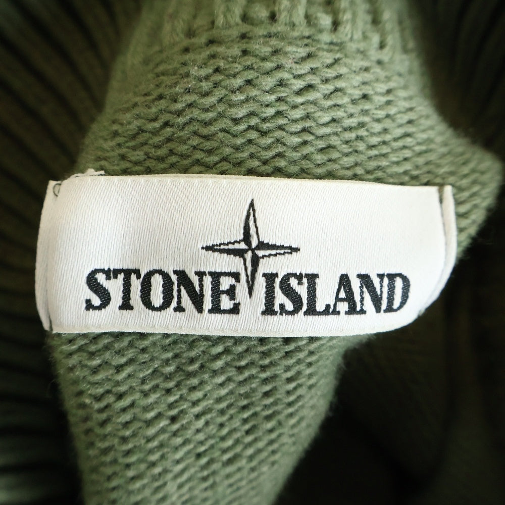 STONE ISLAND(ストーンアイランド) ロゴワッペン付き ウール ニットカーディガン グリーン 671550LA3