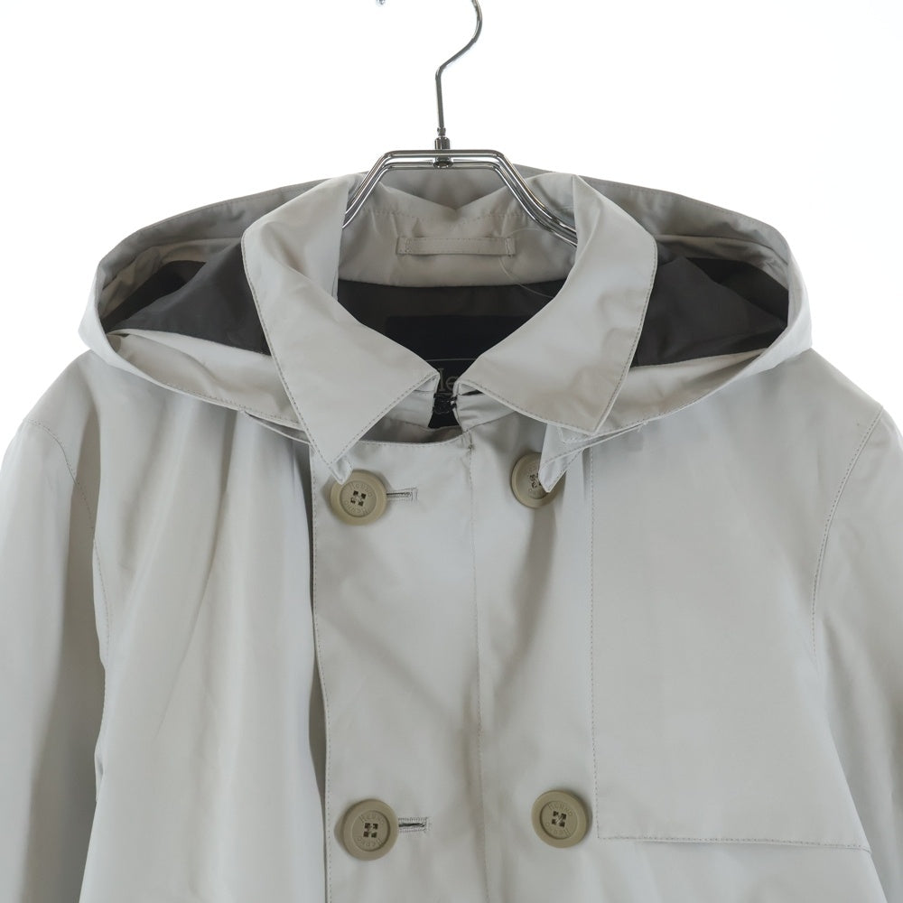 HERNO(ヘルノ) Laminar GORE-TEX ラミナー ゴアテックス 2way ジップアップ フーデッド トレンチコート ホワイト IM050UL-11101-1250