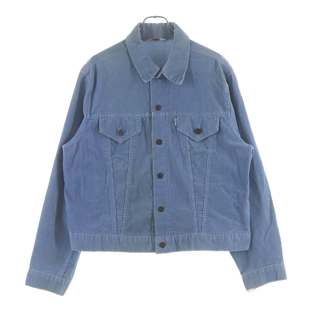 Levi's(リーバイス) 70-80s VINTAGE フラワー裏地 ボタン裏刻印529 70505 3rd Denim Trucker Jacket コーデュロイ デニムトラッカージャケット ブルー