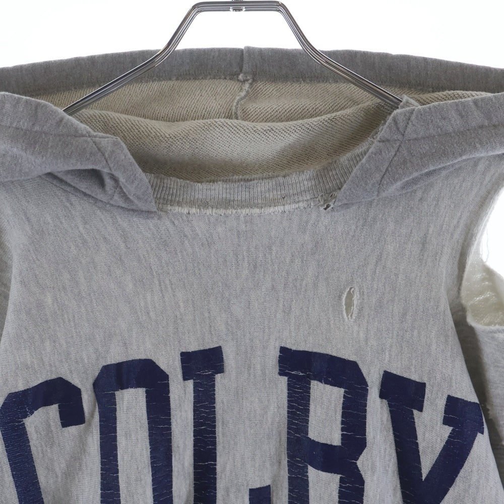 CHAMPION(チャンピオン) ×NEXUSVII REVERSE WEAVE ネクサスセブン リバースウィーブ トリコタグ フード後付け COLBY フロントプリント プルオーバーパーカー グレー/カーキ