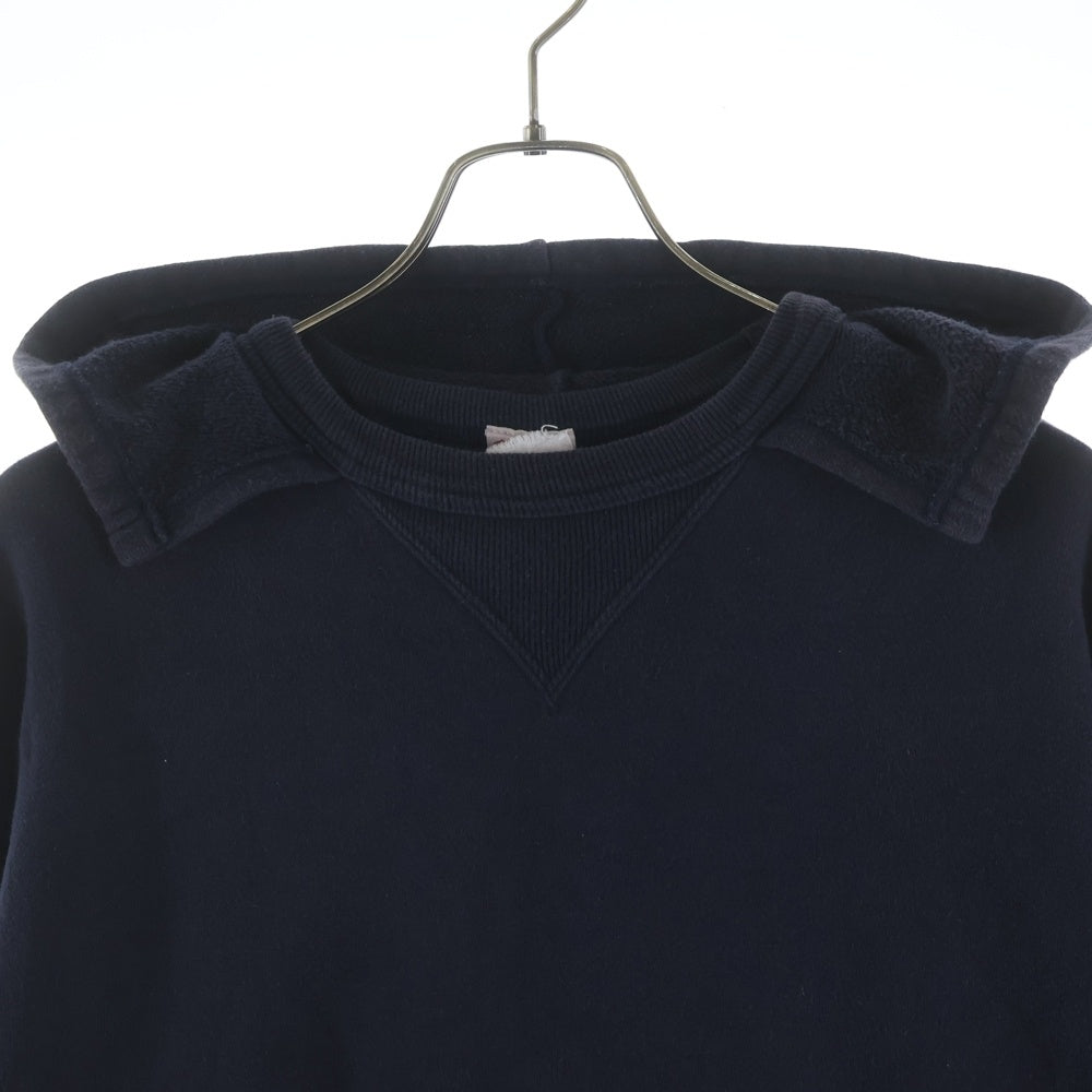 CHAMPION(チャンピオン) REVERSE WEAVE リバースウィーブ 復刻 小文字ランタグ 後付けフード プルオーバースウェットパーカー ネイビー