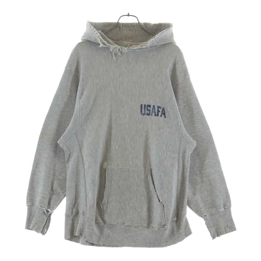 CHAMPION(チャンピオン) 80s REVERSE WEAVE リバースウィーブ トリコタグ USAFA フロントプリント プルオーバースウェットパーカー グレー