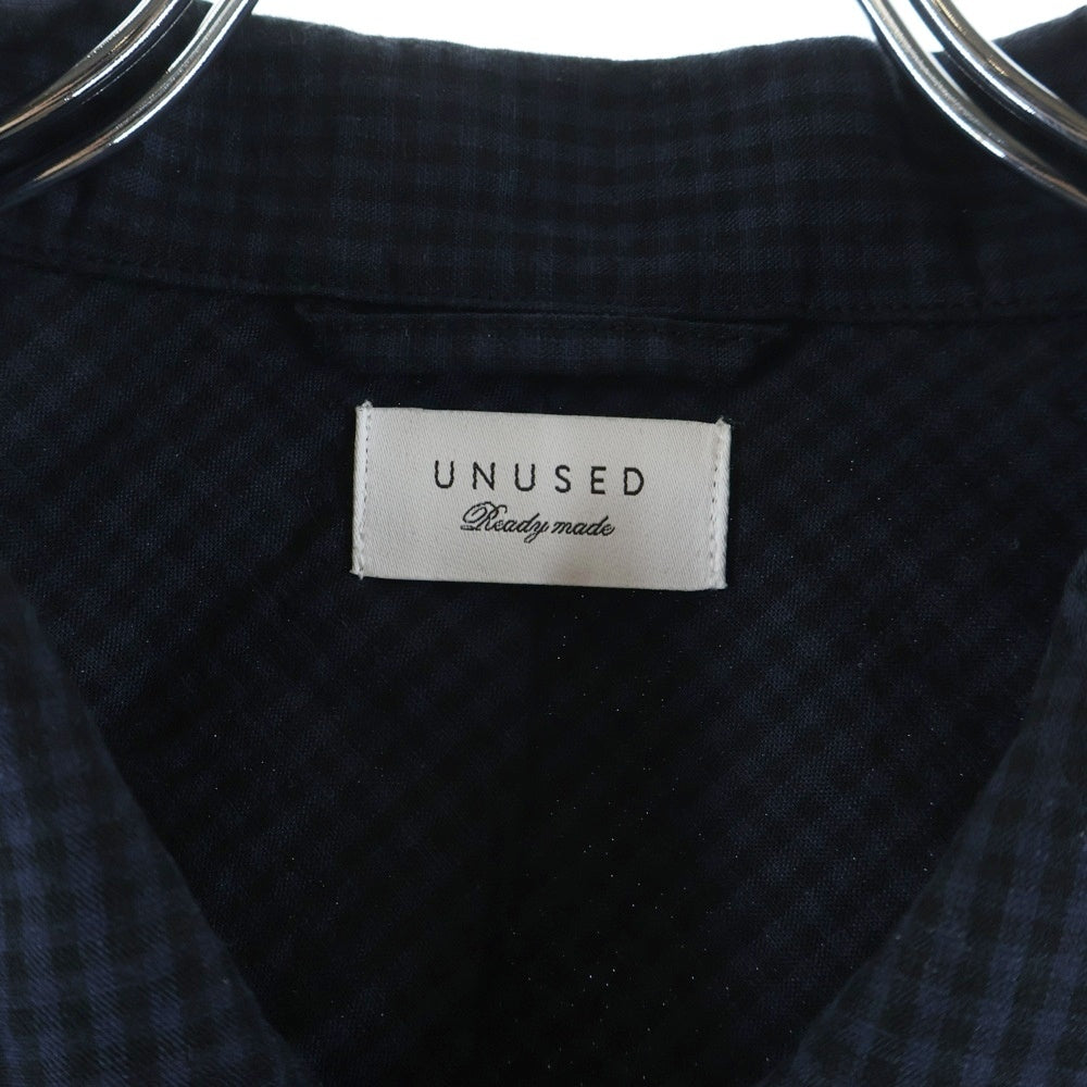 UNUSED(アンユーズド) 25AW GINGHAM CHECK BLOUS ギンガムチェック ジップアップ ジャケット ブルゾン ネイビー US2386