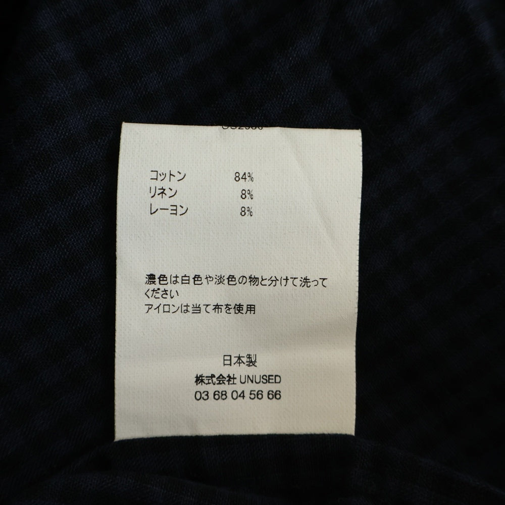 UNUSED(アンユーズド) 25AW GINGHAM CHECK BLOUS ギンガムチェック ジップアップ ジャケット ブルゾン ネイビー US2386