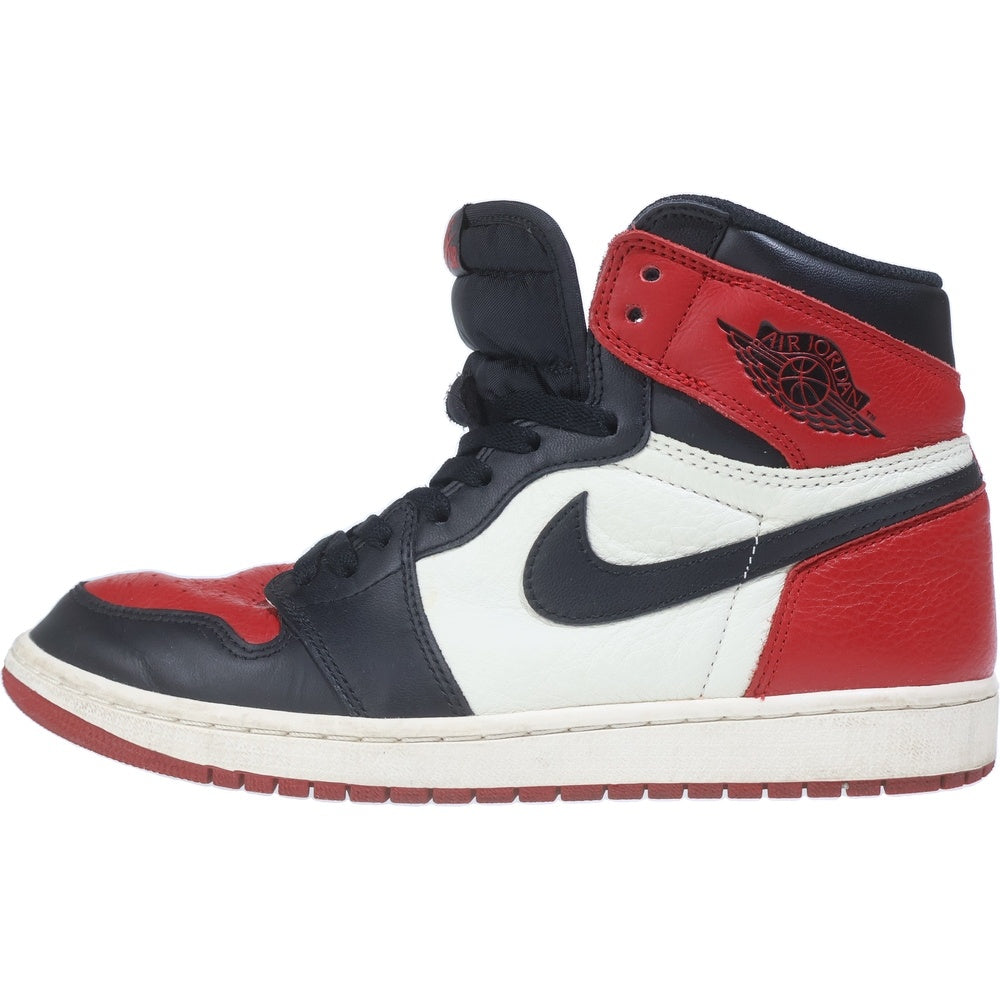 NIKE(ナイキ) AIR JORDAN 1 RETRO HIGH OG Bred Toe エアジョーダンワン レトロ ブレッドトゥ ハイカットスニーカー レッド/ホワイト US10/28.0cm 555088-610